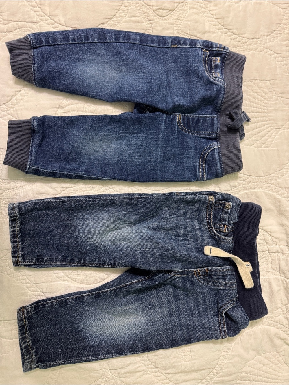Baby Dark Wash Denim Jogger Blue Jean Pants - Set of 2 Primary And Baby Gap